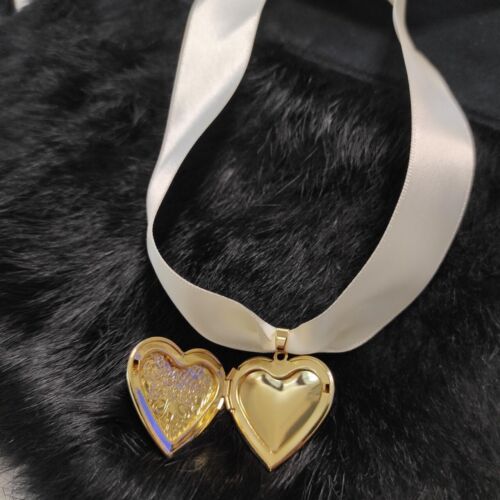 Collana medaglione oro a forma di cuore estetica sognante romantica fata civetta carina - Foto 3 di 7