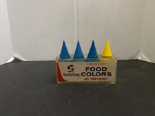 Vintage Schilling 4 Vials Food Colors with Drop Control
