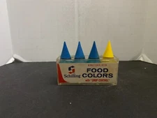 Vintage Schilling 4 Vials Food Colors with Drop Control