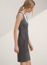 Aritzia Wilfred Free women size 8 Jones Faux Vegan Suede V-Neck Sleeveless Dress