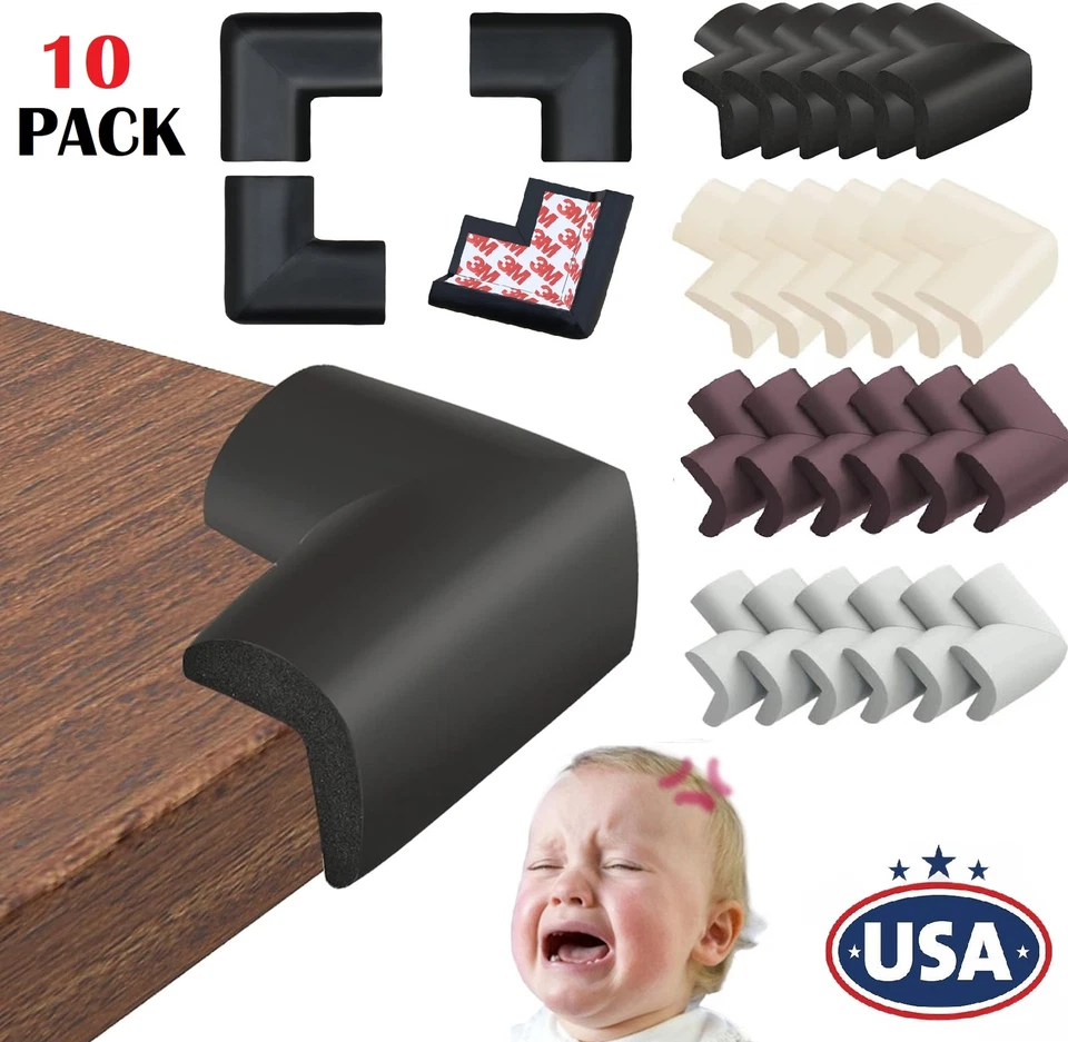 Protector de borde de esquina de mesa de escritorio de 10 piezas protector de cojín de espuma de seguridad suave para niños bebés Foto 2 de 4