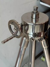 Floor Standing Tripod Vintage Steel Antique Heavy Silver Nautical High Quality