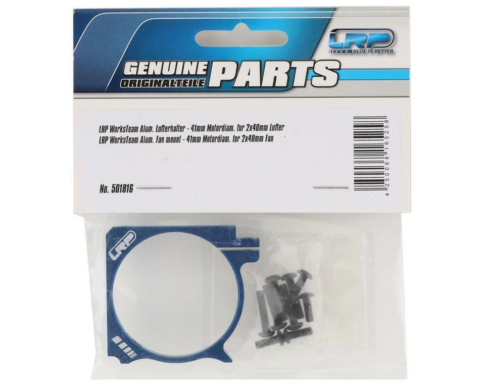 LRP WorksTeam 1/8 Aluminum 40mm Fan Mount (Blue) [LRP501816] - Image 2 of 2