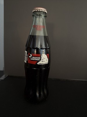 Coca Cola 1993 Christmas Santa Claus Green Bottle