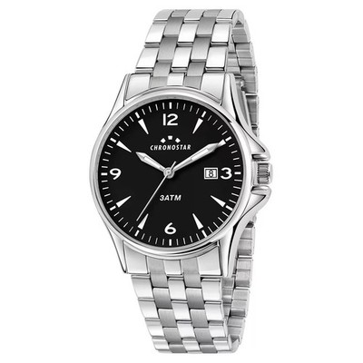 Vintage Chronostar Watch R3753121001 Steel Men's Watch Black Classic