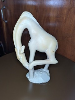 Large 12.5" African Hand Carved Soapstone Giraffe Figurine 5 lb Safari Statue