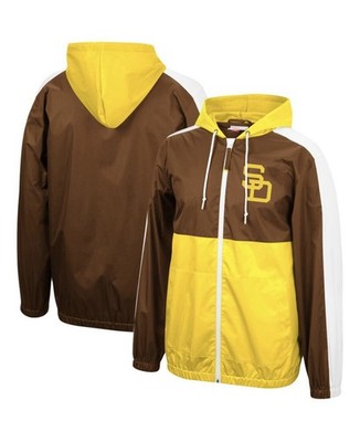 Men s San Diego Padres Mitchell & Ness Brown/Gold Game Day Full-Zip Windbreaker