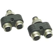 Lot of 2 Turck YBZ2-FSM 4.5/2FKM 4.5/S771 Sensor Splitter M12 4-pin Male
