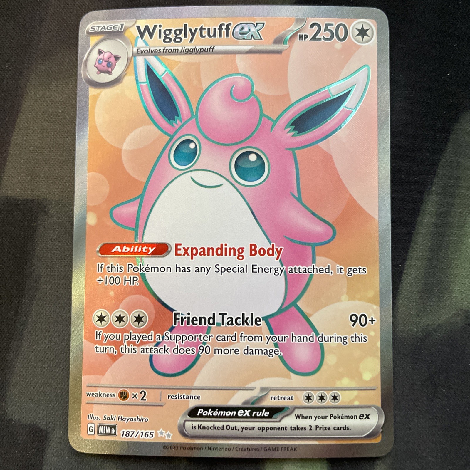Wigglytuff ex 187/165 Sv: Scarlet & Violet 151 Holo Pokemon Card Full Art