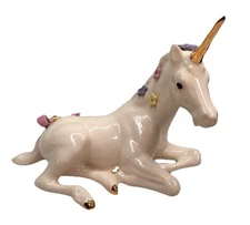 Hagen Renaker Unicorn Ceramic Statue Figurine Rare w/ Sticker Signed 5" 