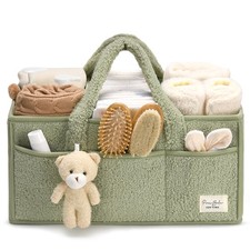 PeraBella Diaper Caddy Organizer for Changing Table, X-Large, Lily Green