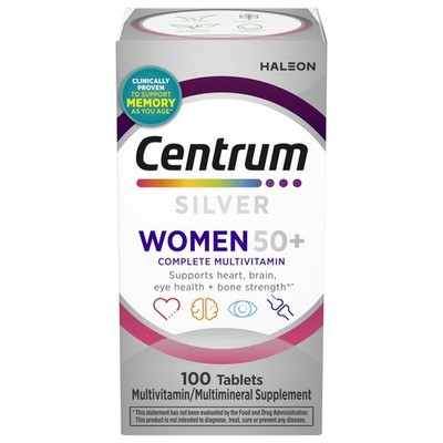 Centrum Silver Women's Multivitamin for Women 50 Plus, 100 Count (Pack of 1)