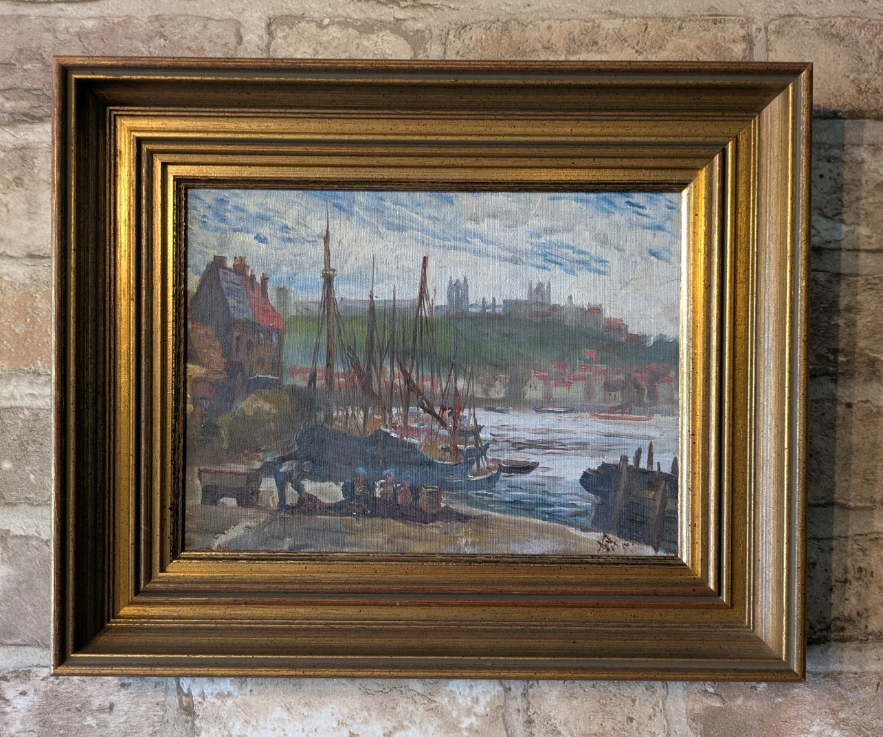Bespoke Listing for tomo1165 Trio 1893 Oil Paintings Whitby Harbour Scarborough