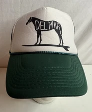 Vintage 80’s Del Mar Horse Racing Snapback Cap Hat Green Mesh Foam Trucker
