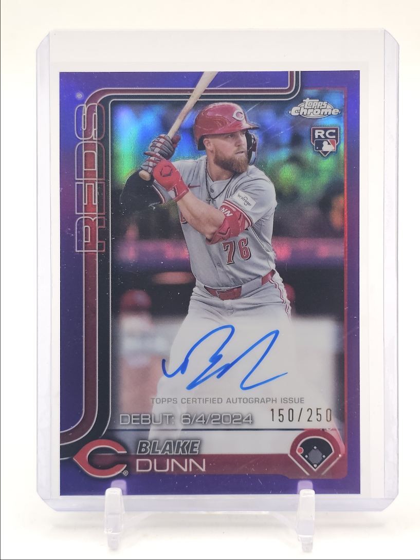 BLAKE DUNN 2025 TOPPS CHROME ROOKIE DEBUT PURPLE RC AUTO /250 Q4920