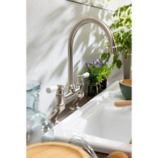 Abode Traditional Bridge Mixer Tap - Brushed Nickel ACT3029