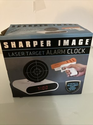 Sharper Image Laser Target Alarm Clock White New, Open Box