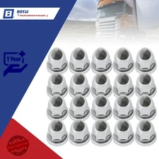 33mm Chrome Semi TrucK Lug Nut Covers PUSH ON ABS Plastic 20 Pack