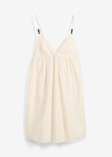 Neu Minikleid Gr. 34 Elfenbein Damenkleid Sommer-Kleid Baumwollkleid