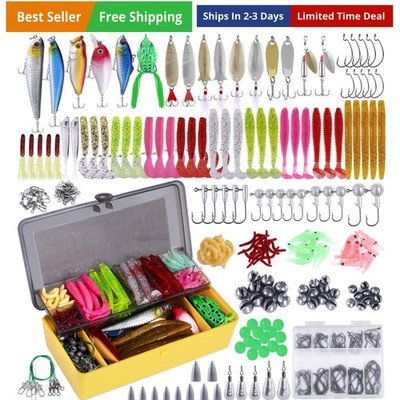 Fishing Lures, All-in-One Fishing Tackle Box with Tackle Included, Fishing Ge...