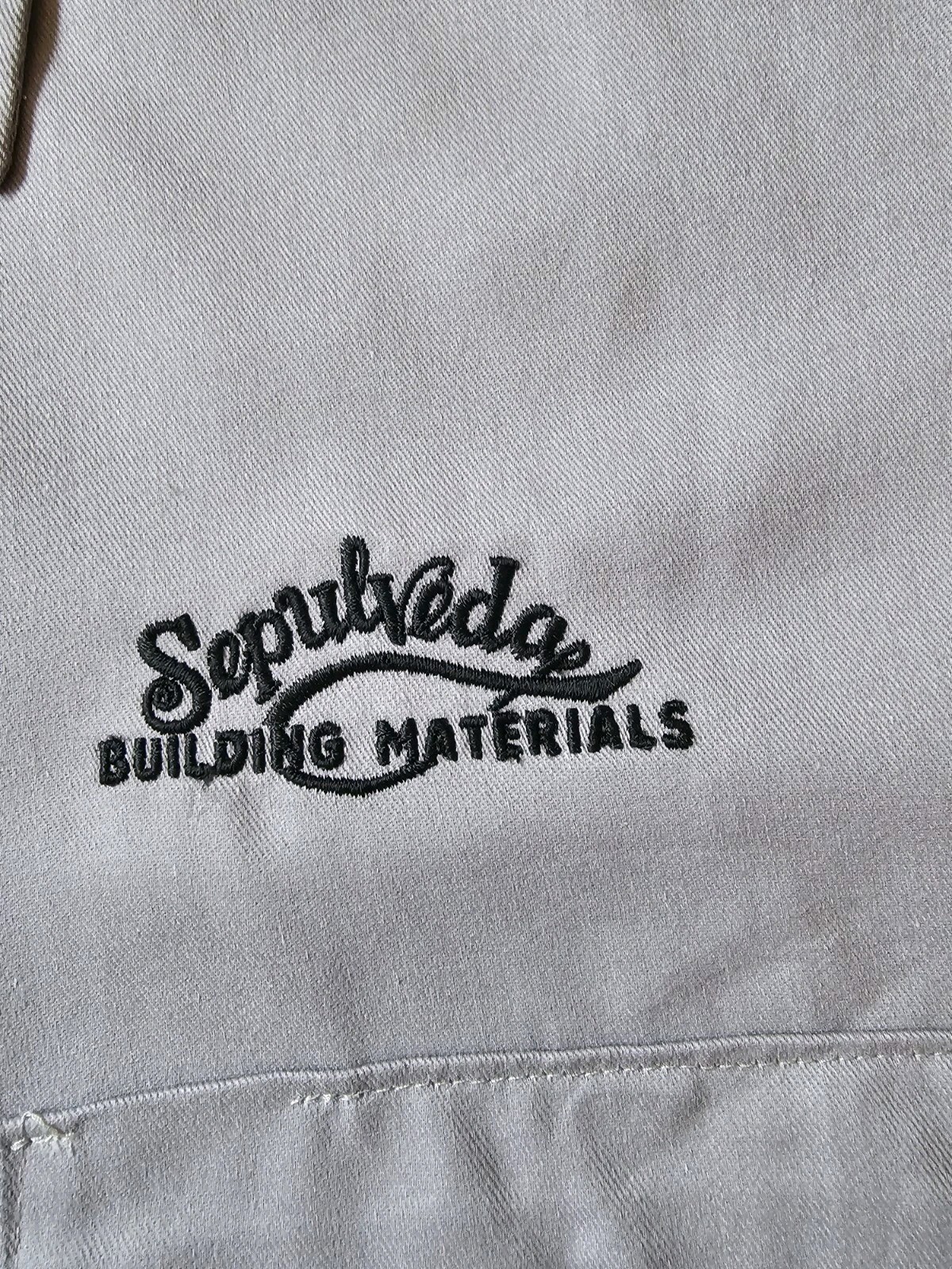Dickies Men's Work Shirt XL Grey Sepulveda Building Materials Long Sleeve Heavy image 3
