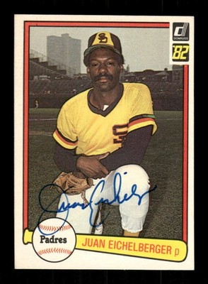 1982 Donruss #422  Juan Eichelberger signed autograph  Crisp blue sharpie EAA1 B