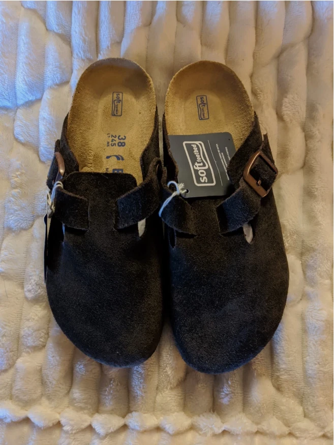 Birkenstock Boston Mocha Suede Clogs Soft Footbed Unisex Comfort Casual Shoes