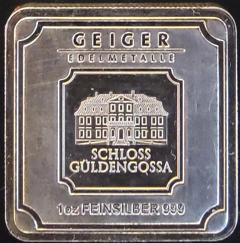Geiger Edelmetalle Mint German Serial# Ingot Bullion-0.999 Silver 1 Oz Art Bar