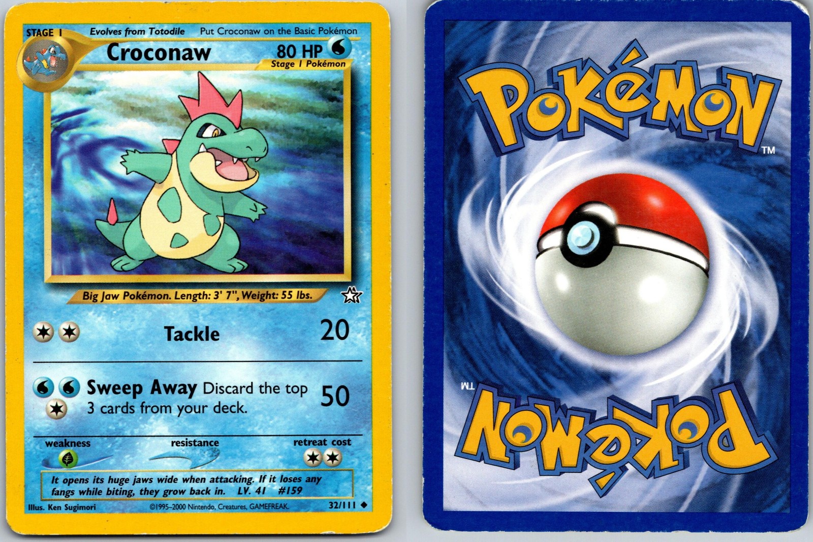 CROCONAW POKEMON NEO GENESIS 32/111 UNCOMMON HP UNLIMITED