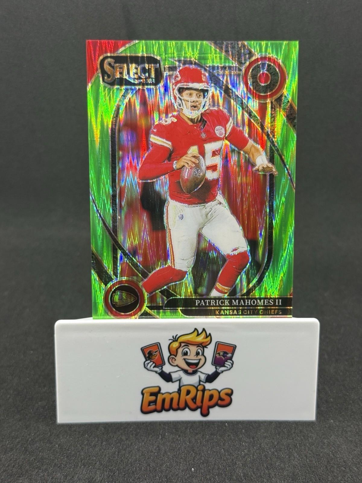 2024 Panini Select - Club Level Pat Mahomes II #223 Neon Green Shock Prizm /499