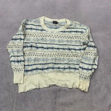 Vintage Knitted Jumper abstract patterned knit sweater Women's L 16-18