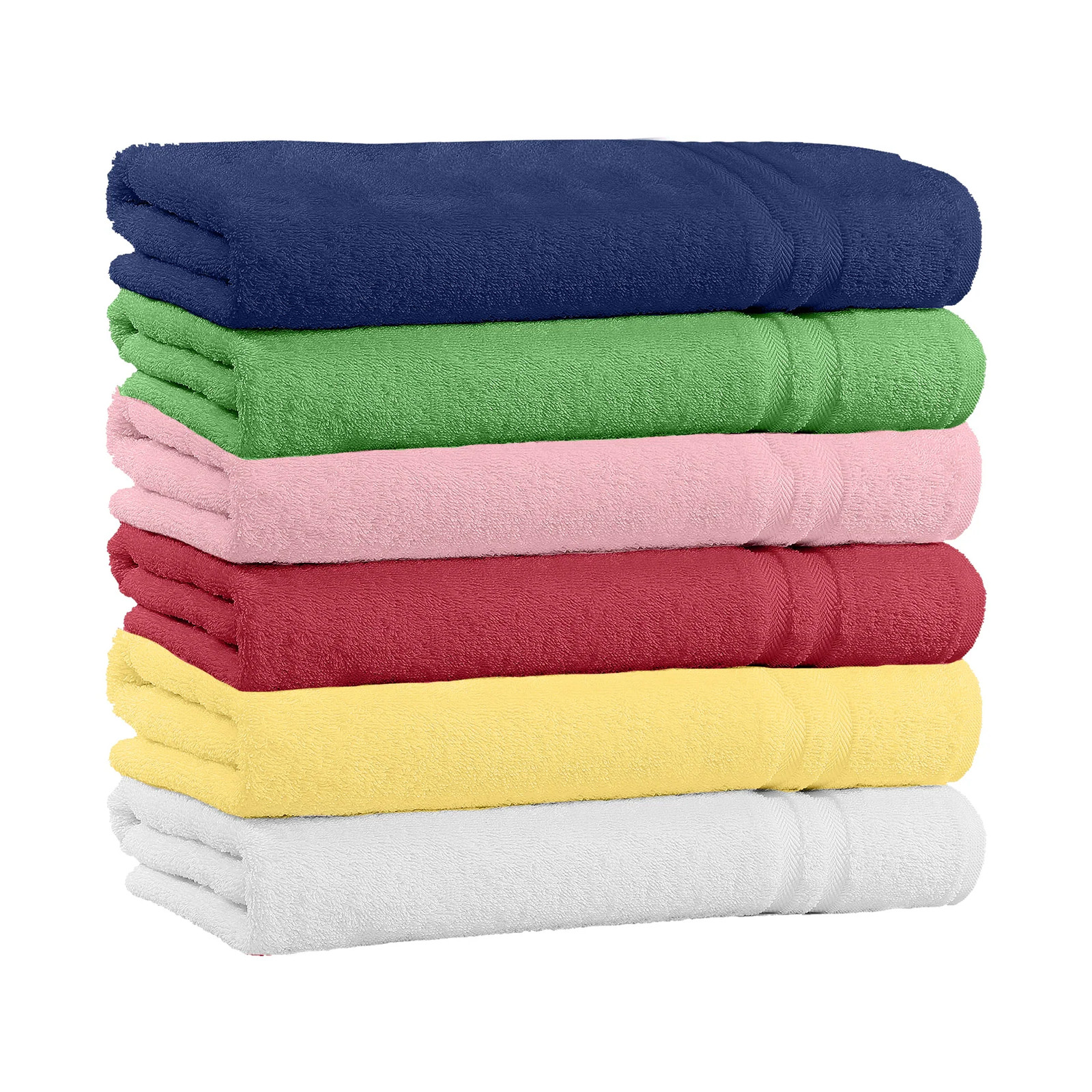 5-Pack Ultra Soft 100% Cotton Plush Bath Towels in Assorted Colors