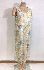Jane Ashley Floral Linen Maxi Dress Resortwear Womens Medium