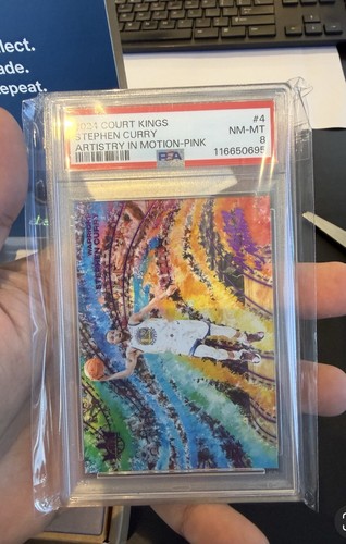Panini 2024-25 Court Kings Stephen Curry Artistry in Motion Pink /15 PSA 8