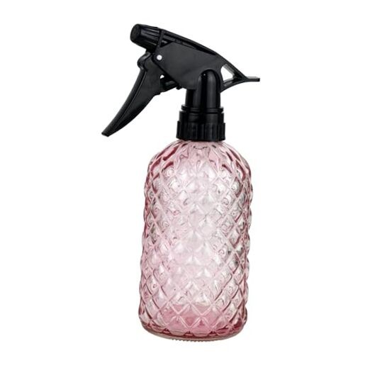 Glass Handheld Spray Bottle - 12oz Refillable Bottle ，Adjustable Nozzle Pink