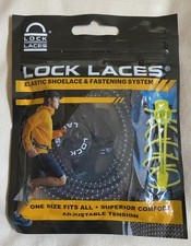 Lock Laces - Elastic Shoelace Fastening Systems - One Size For Shoes - Black