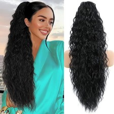 Ponytail Extension 28 Inch Wavy Curly Claw Clip - Heat-Resistant Synthetic Hair