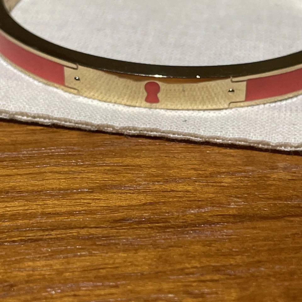 Fossil Northern Lights Acero Inoxidable Bisagras Brazalete Bloqueo Pulsera Melocotón Esmalte Foto 4 de 4