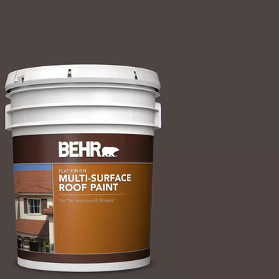 5 Gal. #SC-104 Cordovan Brown Flat Multi-Surface Exterior Roof Paint