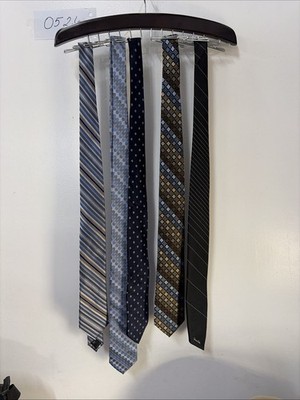 Lot Of 5 Men s Ties Name Brand Like Oscar De La Renta, Calvin Klein, Pronto Uomo