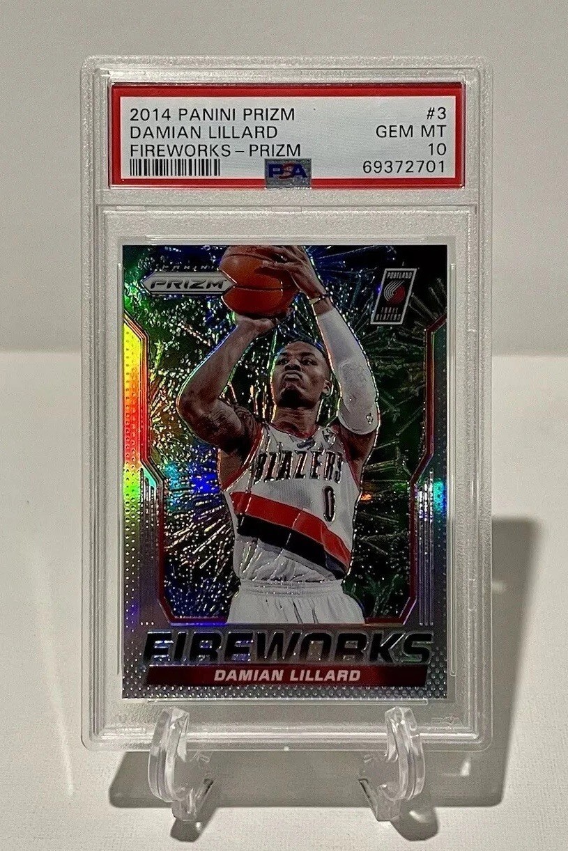 Damian Lillard 2014-15 Prizm Fireworks Silver Prizm #3 PSA 10