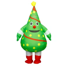 Christmas Tree Inflatable Costume Full Body Christmas Cosplay Party Jumpsuit