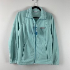 Columbia Benton Springs Jacket Womens Medium Aqua Fleece Full Zip Lightweight