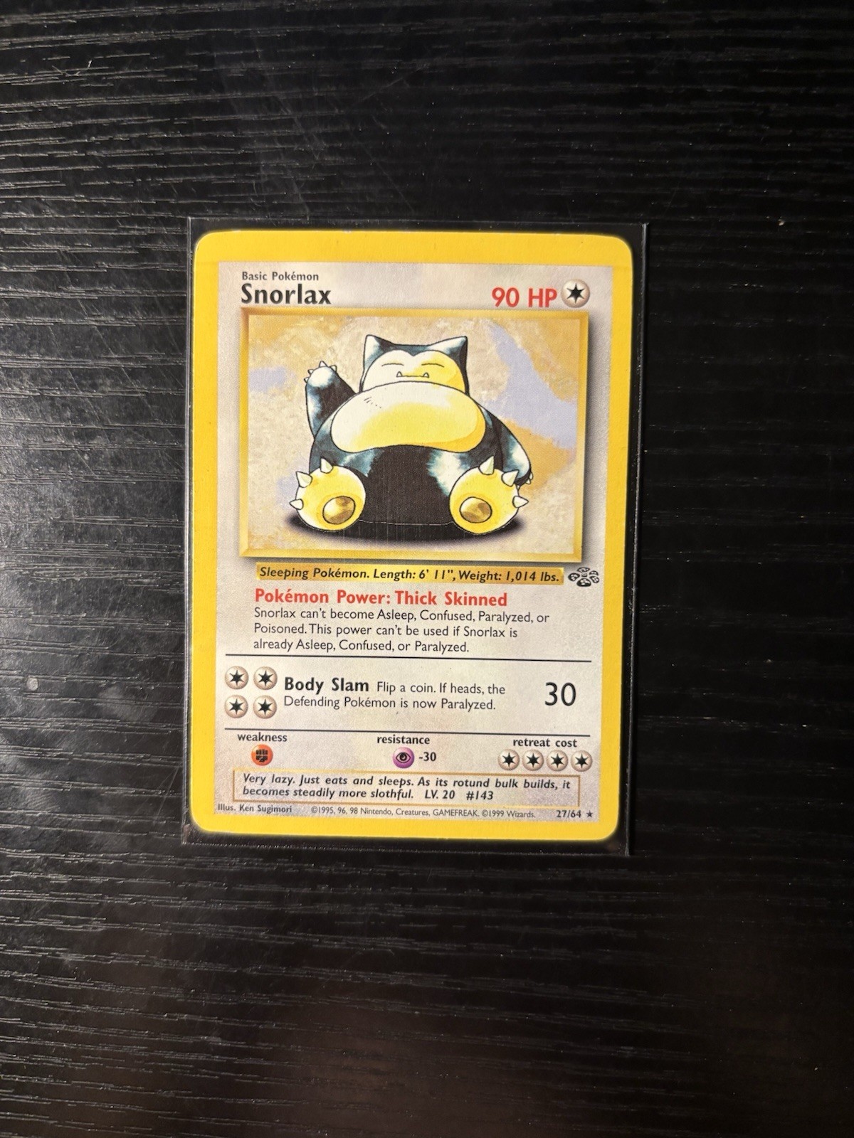 Snorlax - 27/64 - Rare Non-Holo WOTC TCG—Jungle Pokemon Card