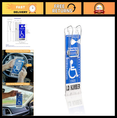 Handicap Placard Holder - Durable Vertical Display, Protects & Swings Away Tag,