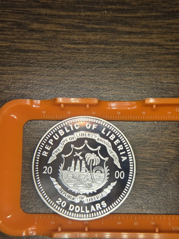 2000 REPUBLIC OF LIBERIA  PEARL HARBOR  .999fine $20 PROOF COIN W/COA