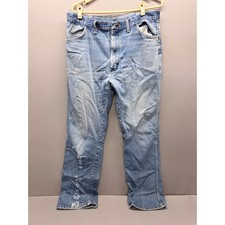 Vintage Rustler Jeans Made In USA 38x34 Light Wash Distressed Stained Flawed