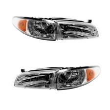 Pair Of Headlights For Pontiac Grand Prix Gt Gtp Se Sedan Coupe 1997 1998 1999