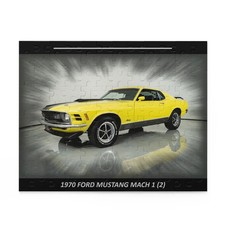 Legendary 1970 Yellow Mustang Mach 1 Temp Puzzle 120 pcs  Iconic Muscle Car