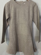 NWT Mixe’ BEIGE Midi Shift Dress Bohemian Flared Bottom Classic USA MEDIUM
